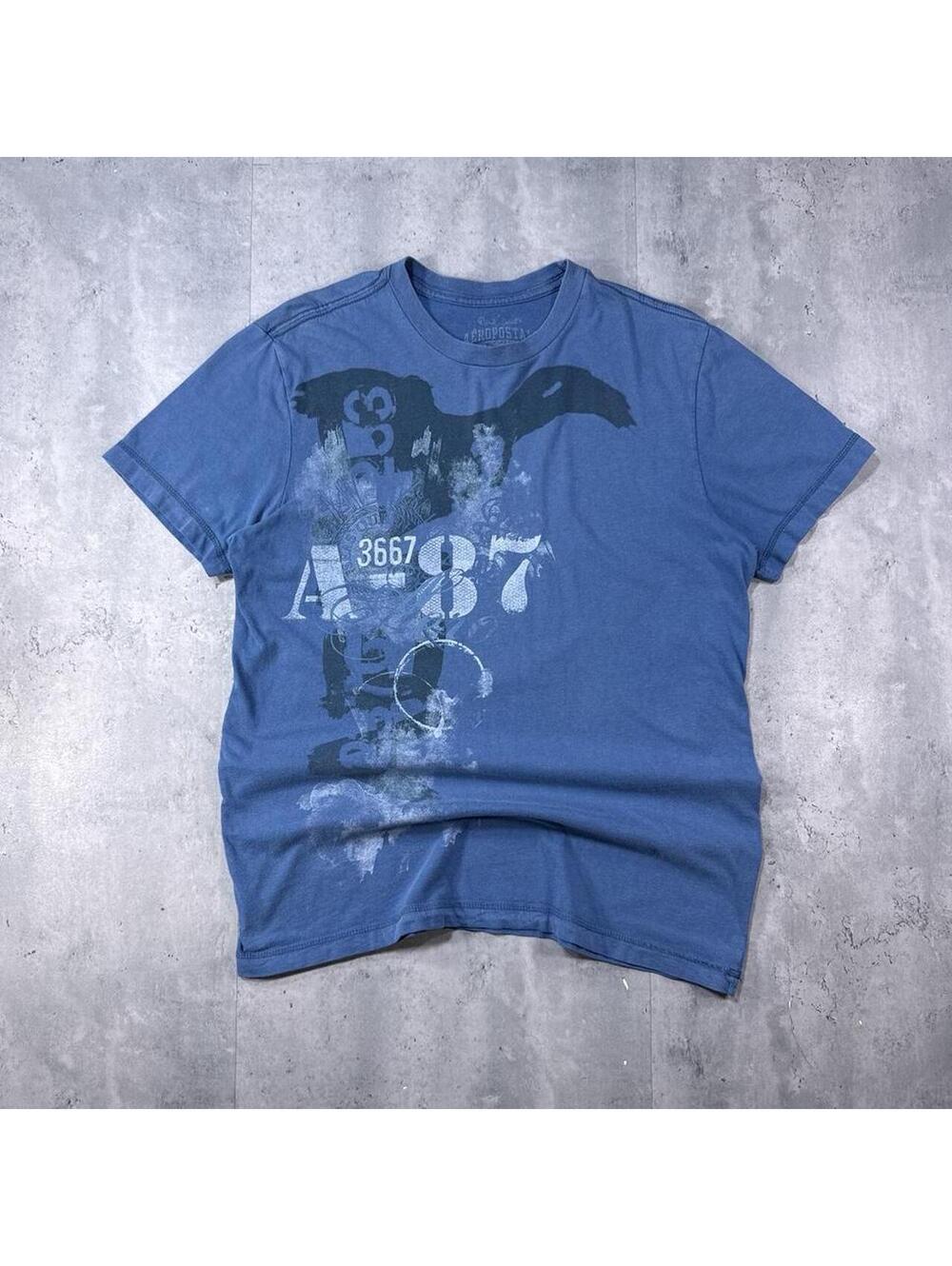 Y2K American Eagle 00s Grunge Blue t shirt